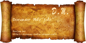 Donauer Máté névjegykártya